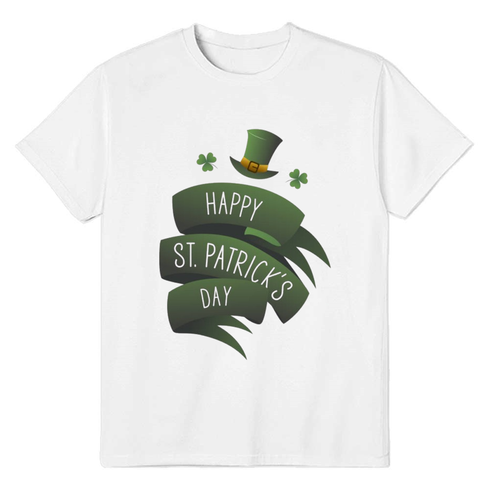 Adult Unisex Happy St. Patrick's Day White T-shirt