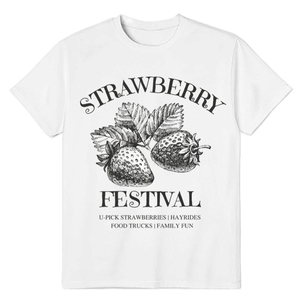 Comfort Colors® Strawberry Festival Adult Unisex Fruit White T-shirt