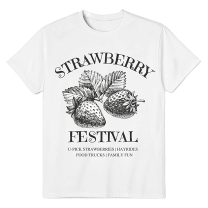 Comfort Colors® Strawberry Festival Adult Unisex Fruit White T-shirt