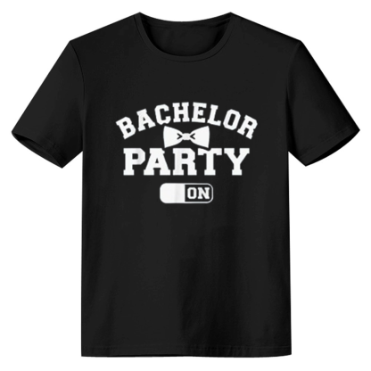 Adult Unisex Bachelor Party Mode On Funny Black T-shirt Costume