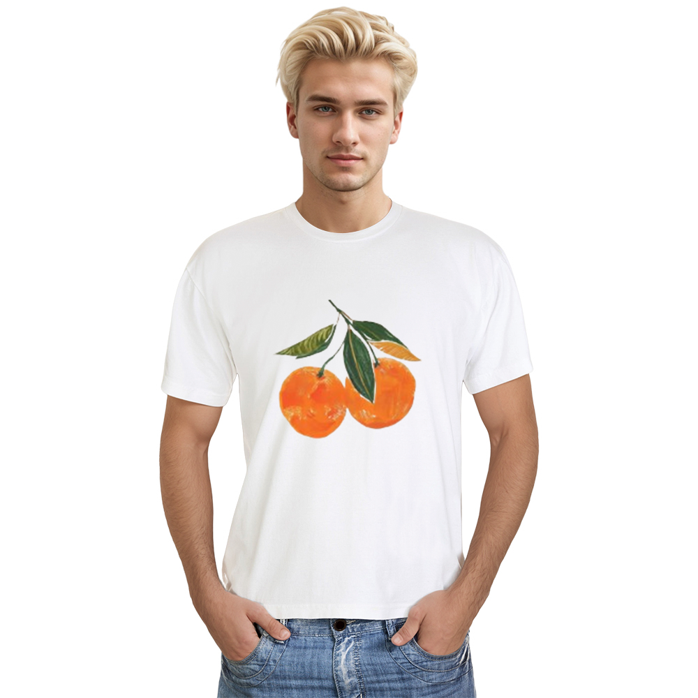 Adult Unisex Vintage Orange Fruit Food Lover White T-shirt Costume