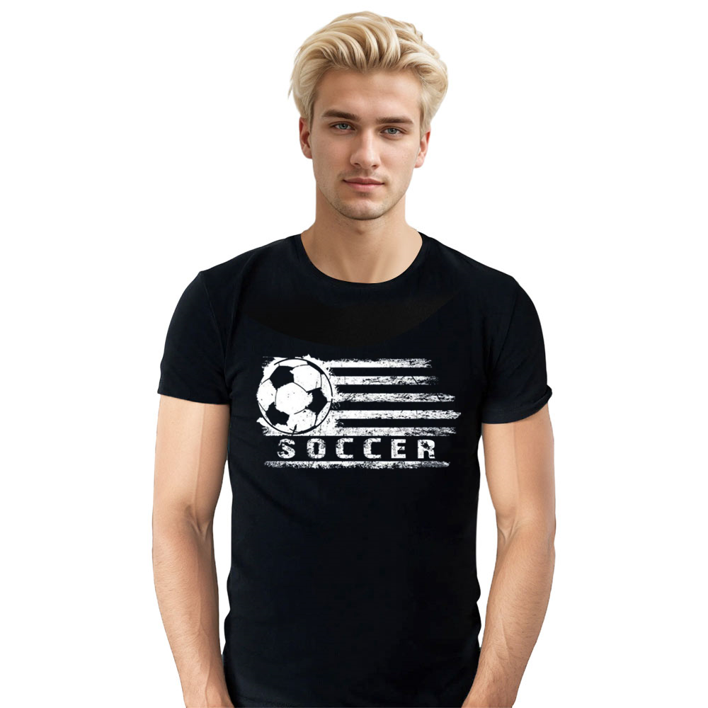 Adult Unisex Cool Socker Football Soccer Lover Black T-shirt Costume