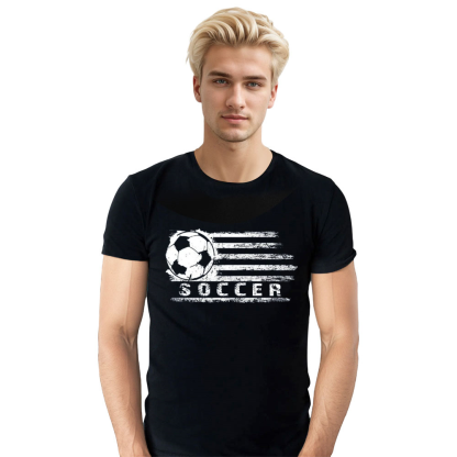 Adult Unisex Cool Socker Football Soccer Lover Black T-shirt Costume