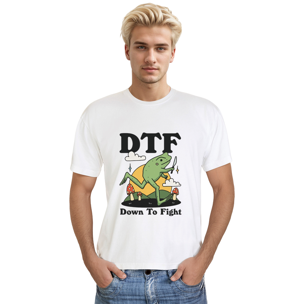 Adult UnisexDTF Funny Frog Animals Lover White T-shirt Costume