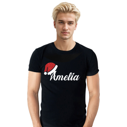 Adult Unisex Festival Custom Christmas Xmas Black T-shirt Costume