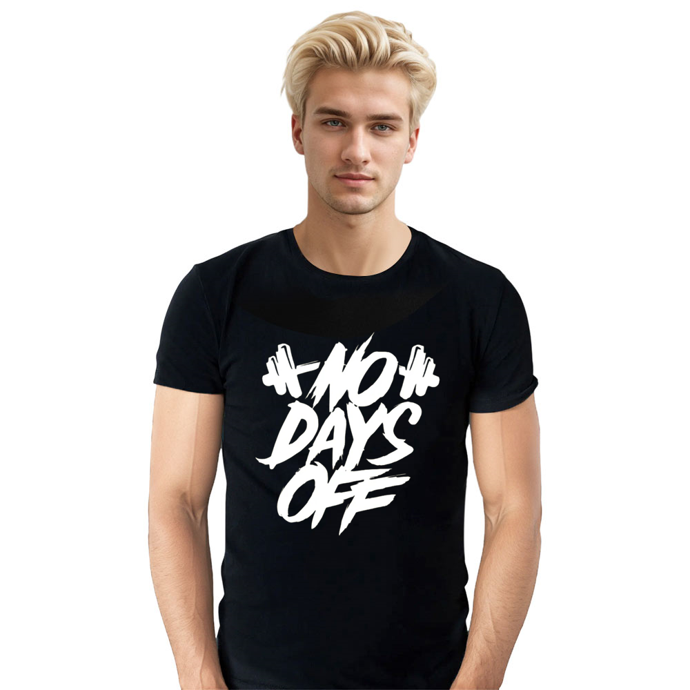Adult Unisex Funny Gym Work No Day Off Black T-shirt Costume