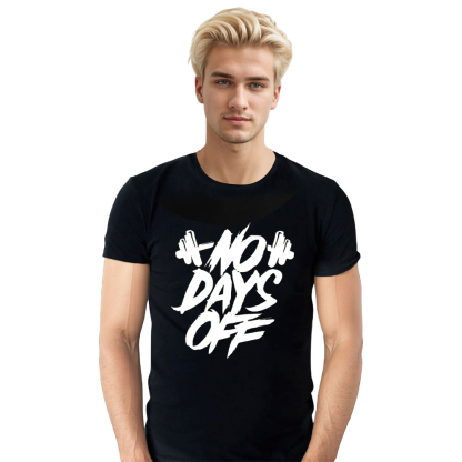 Adult Unisex Funny Gym Work No Day Off Black T-shirt Costume