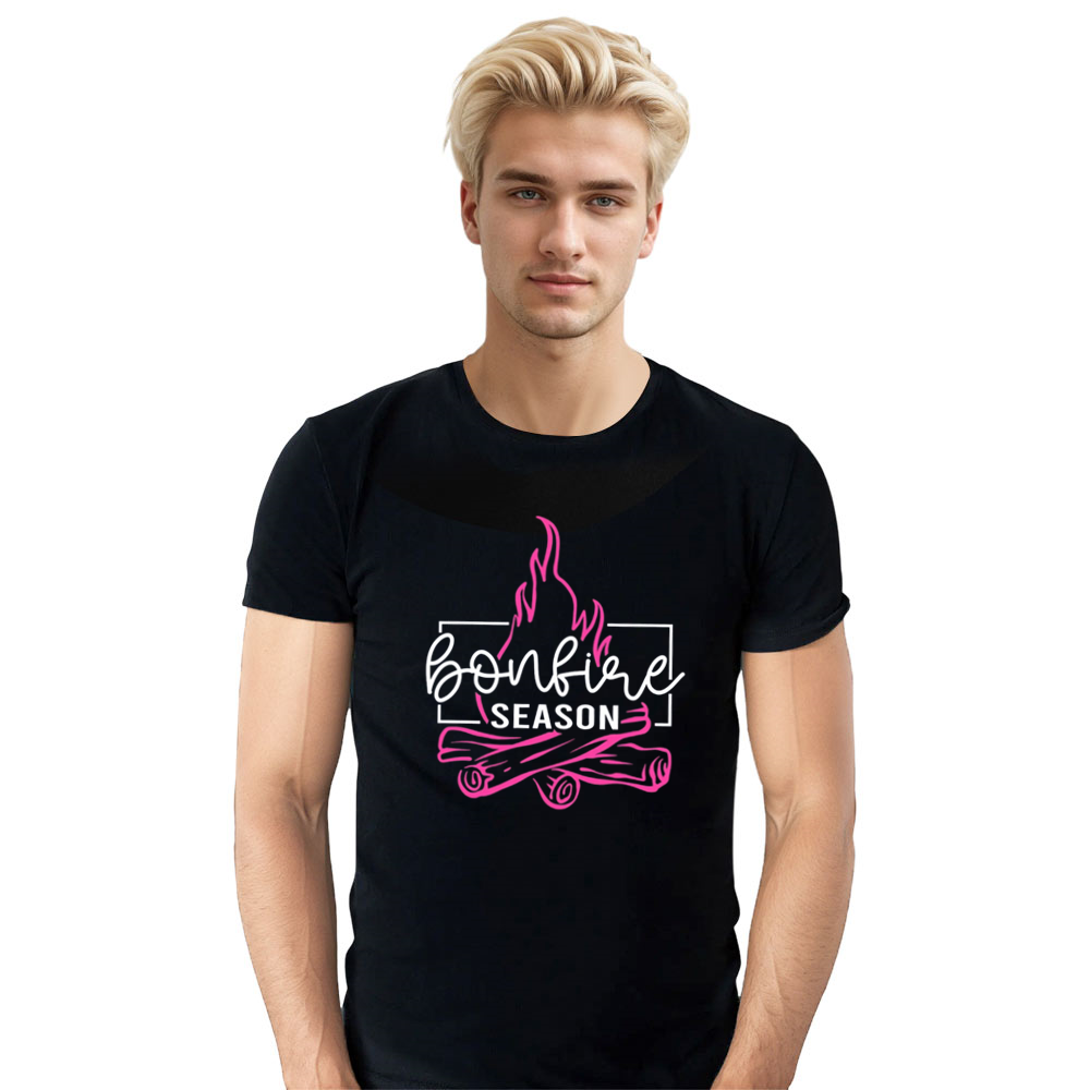 Adult Unisex Campfire Bonfire Night Black T-shirt Costume
