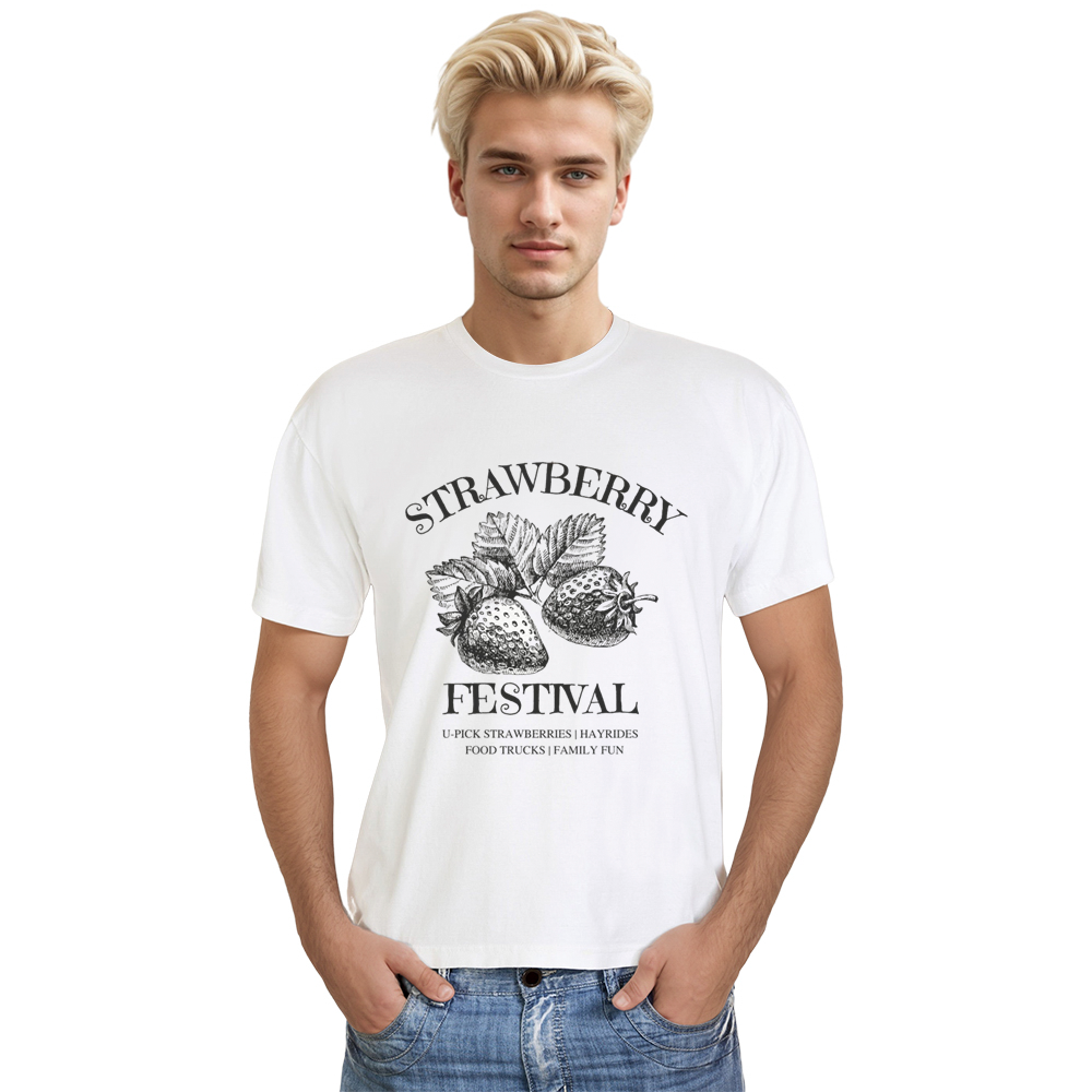Comfort Colors® Strawberry Festival Adult Unisex Fruit White T-shirt