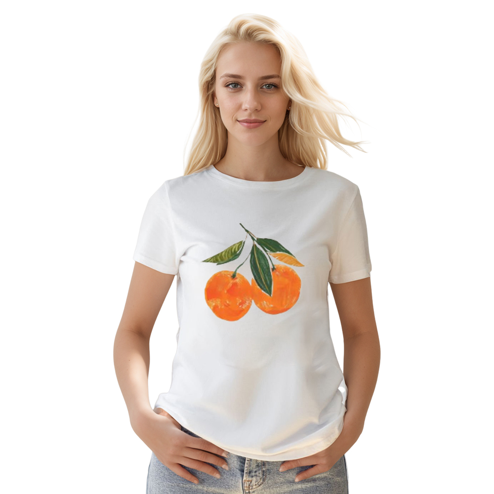 Adult Unisex Vintage Orange Fruit Food Lover White T-shirt Costume