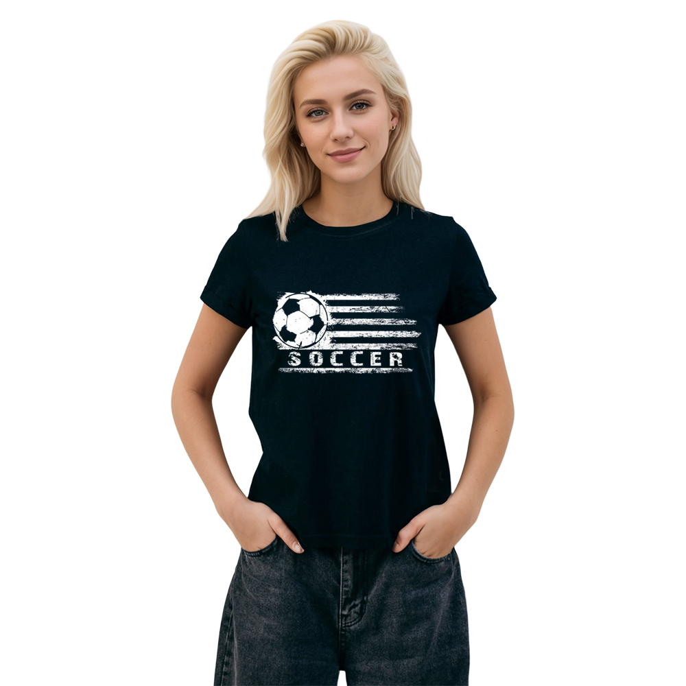 Adult Unisex Cool Socker Football Soccer Lover Black T-shirt Costume