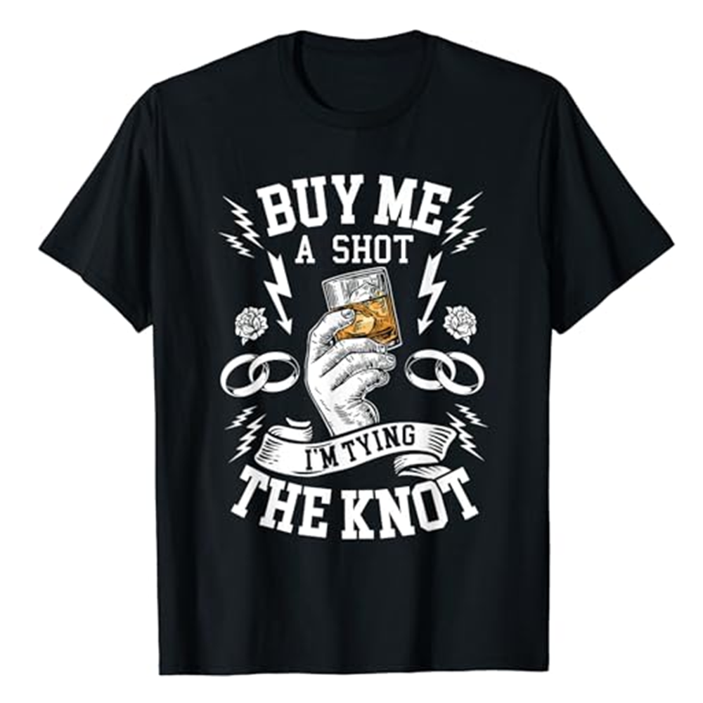 Adult Buy Me A Shot Bachelor Party Black T-shirt Costume