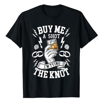 Adult Buy Me A Shot Bachelor Party Black T-shirt Costume