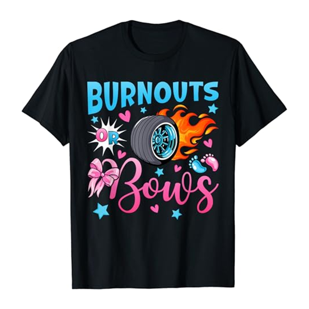 Adult Women Burnouts Or Bows Black T-shirt Costume