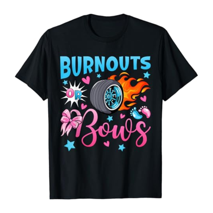 Adult Women Burnouts Or Bows Black T-shirt Costume