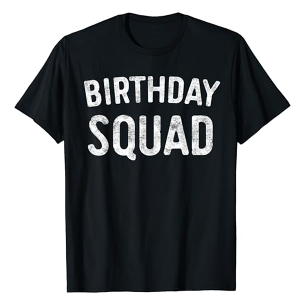 Adult Birthday Squad Birthday Party Black Short Sleeve T-shirt Outfits Top Costume