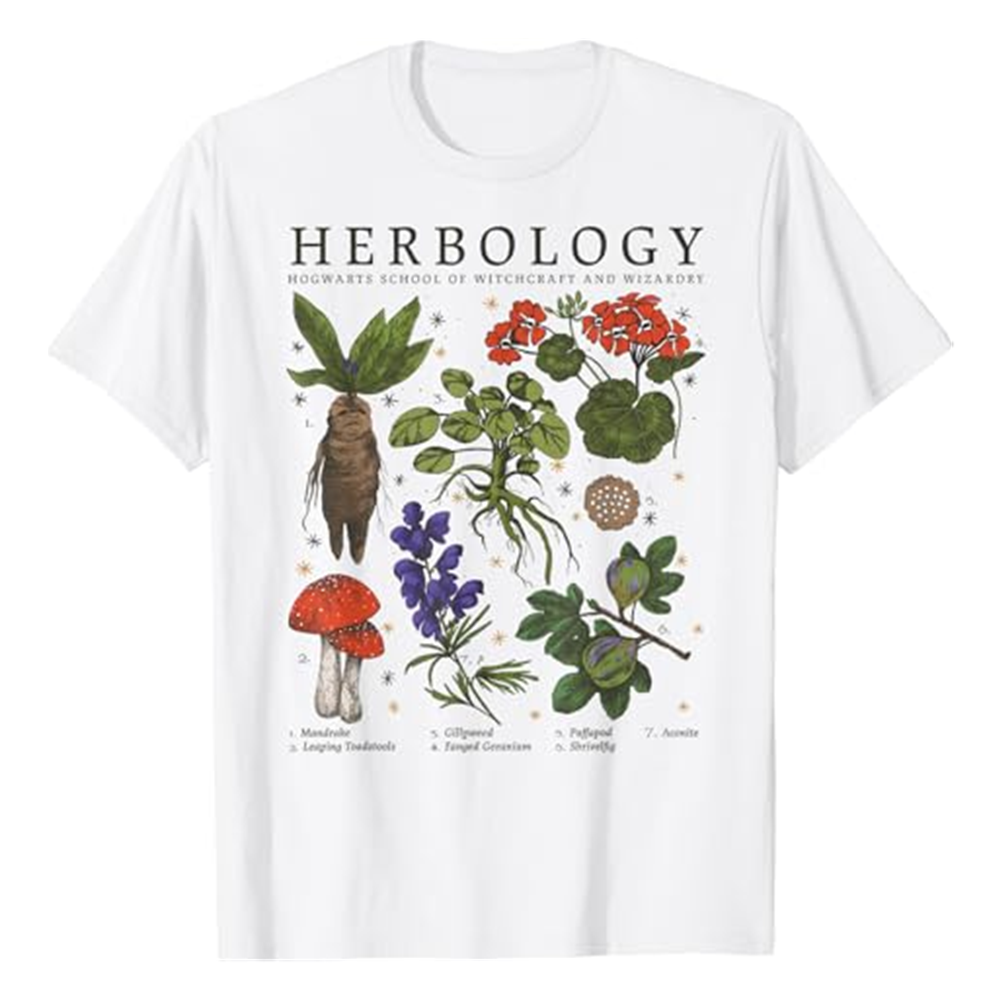 Adult Herbology Plants Science Nature Lover White Short Sleeve T-shirt Outfits Top Costume