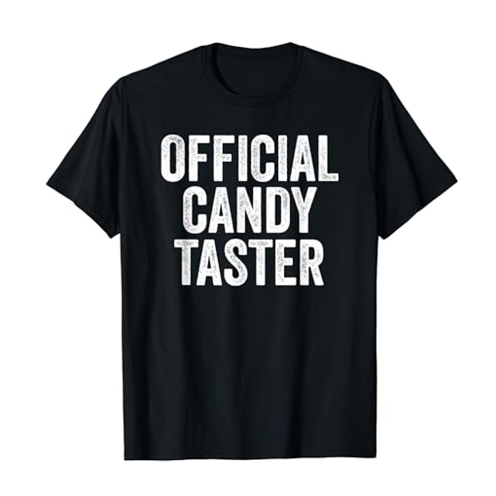 Adult Unisex Official Candy Taster Black Short Sleeve T-shirt Outfits Top Costume