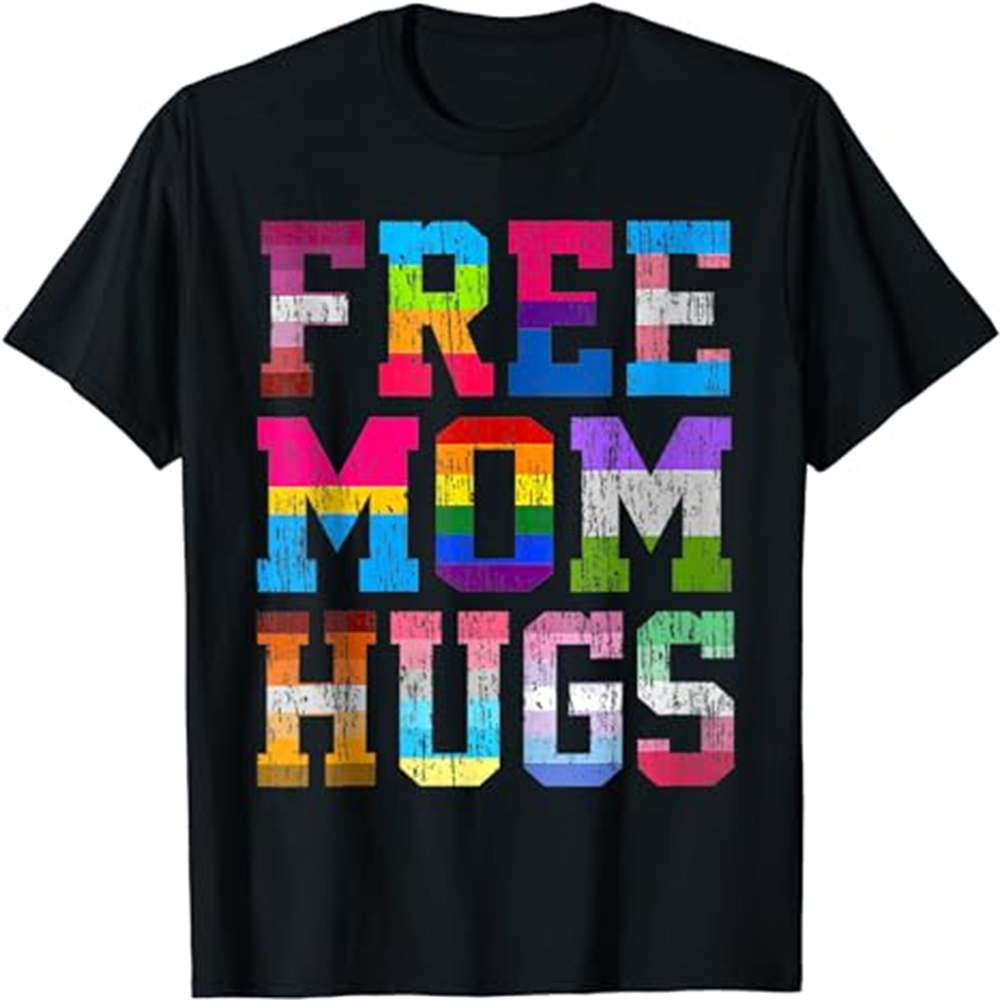 Adult Free Mom Hugs Pride Month Black T-shirt Costume