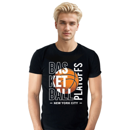 Adult Unisex Basketball Playoffs Basketball Lover Black T-shirt Costume