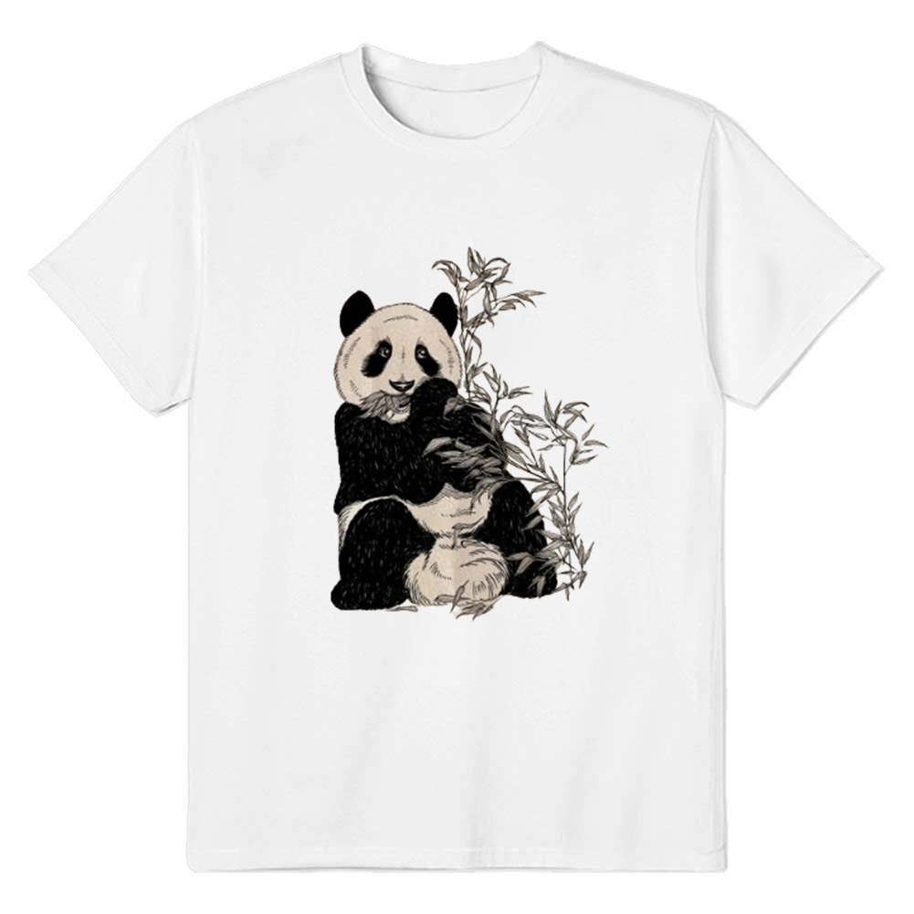 Adult Unisex Panda Bamboo Wild Animals Nature Lover White T-shirt Costume