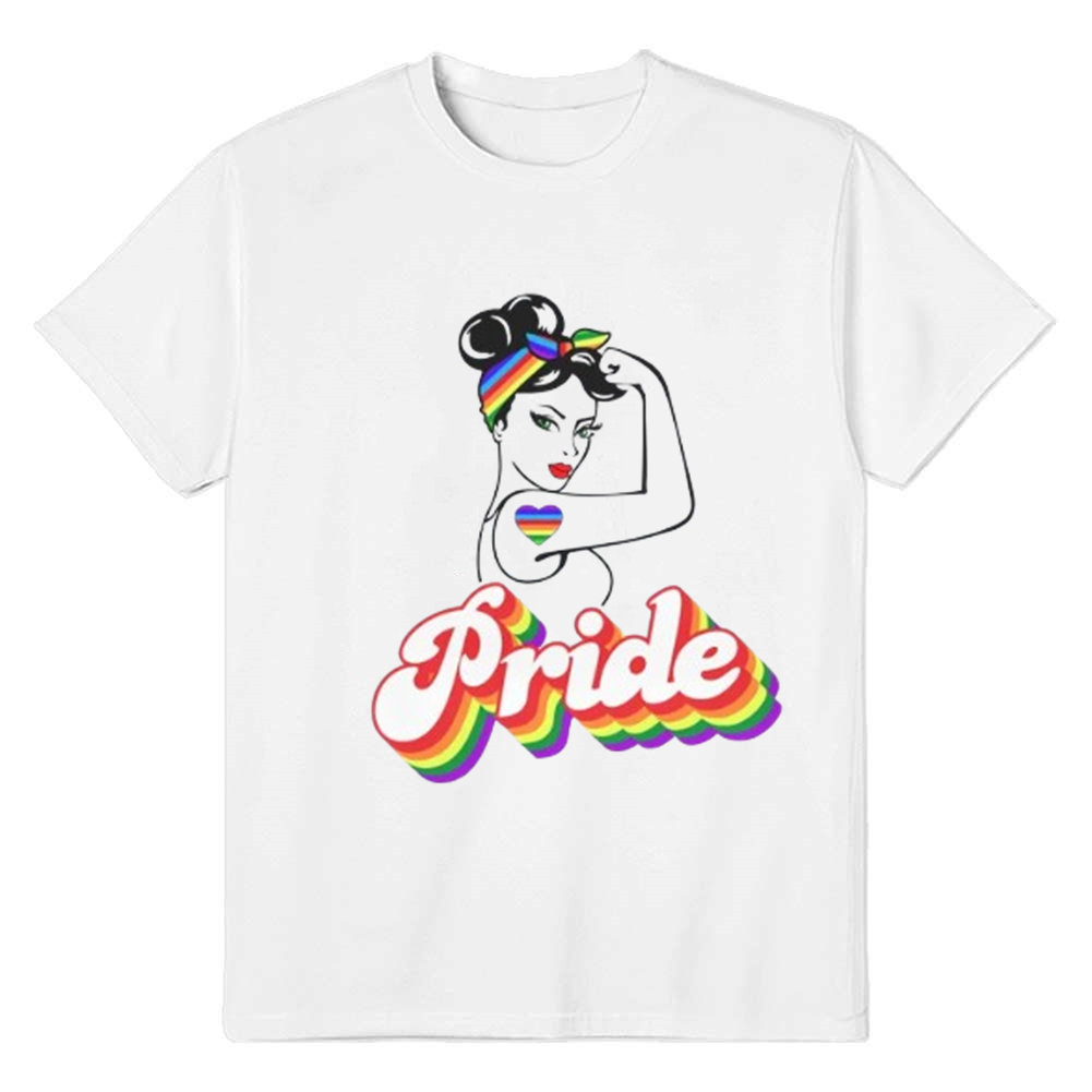 Adult Unisex Letter Pride Month White T-shirt Costume