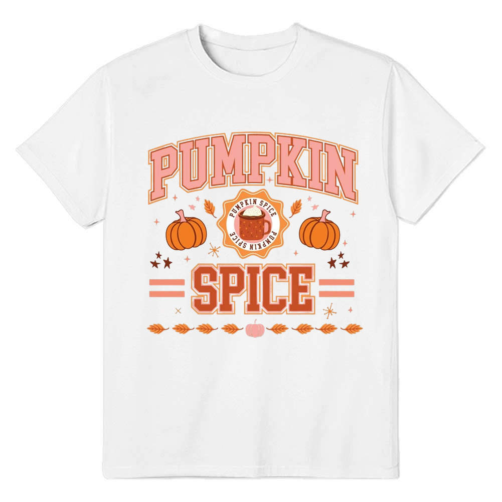Adult Unisex Halloween Pumpkin Spice White T-shirt Costume