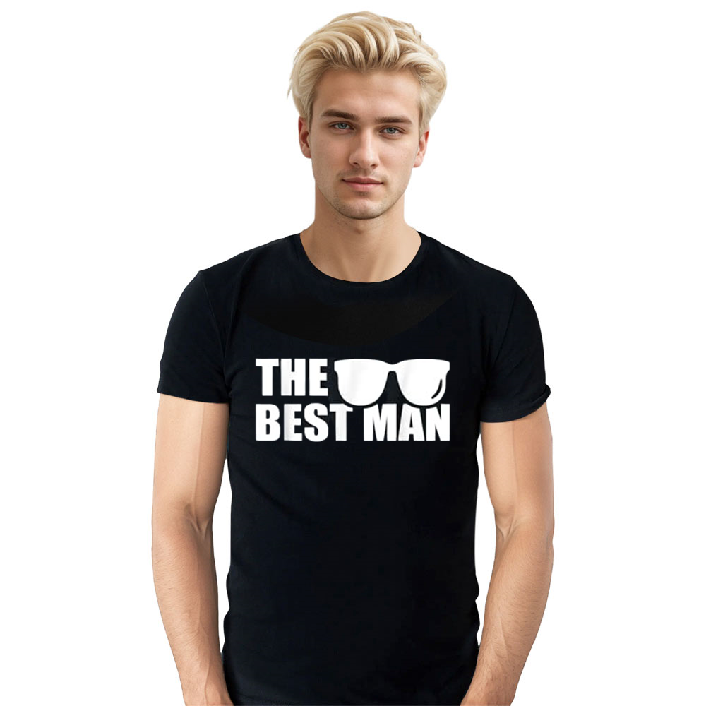 Adult Unisex The Best Man Bachelor Party Black T-shirt Costume