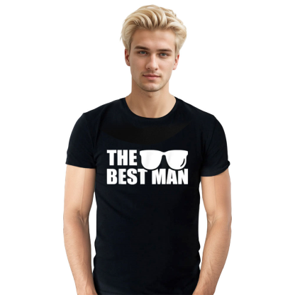 Adult Unisex The Best Man Bachelor Party Black T-shirt Costume