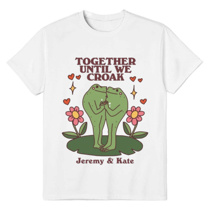 Adult Unisex Custom Frog Tee Anniversary Valentines Day Couple White T-shirt Costume