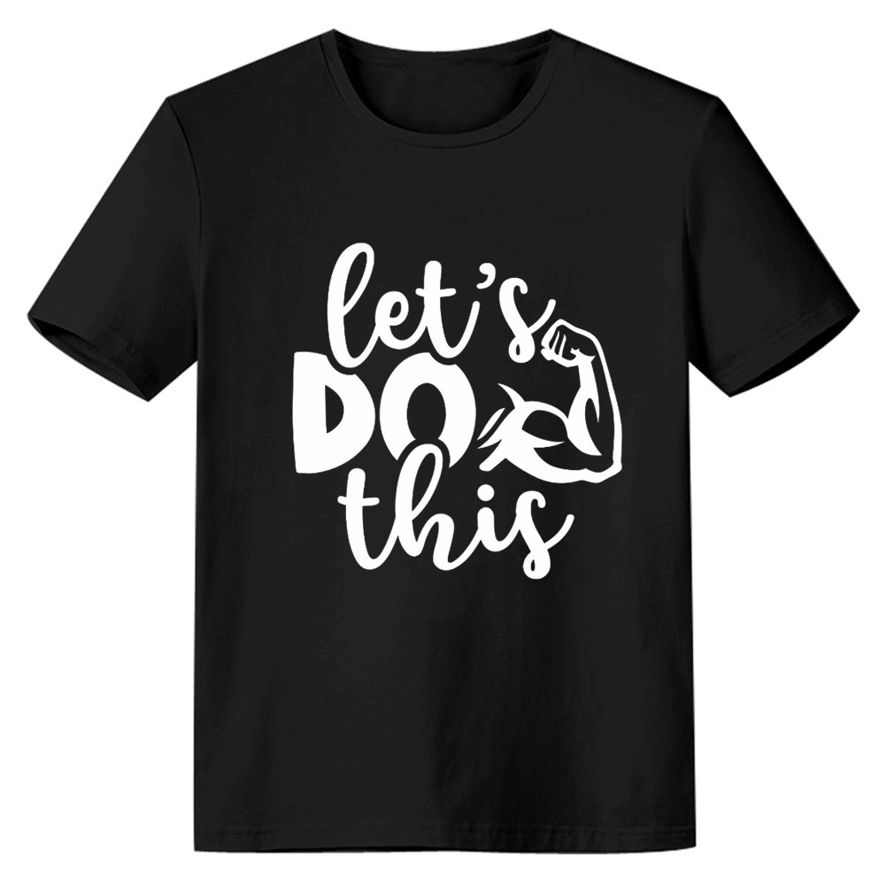 Adult Unisex Funny Gym Work Let Do This Black T-shirt Costume