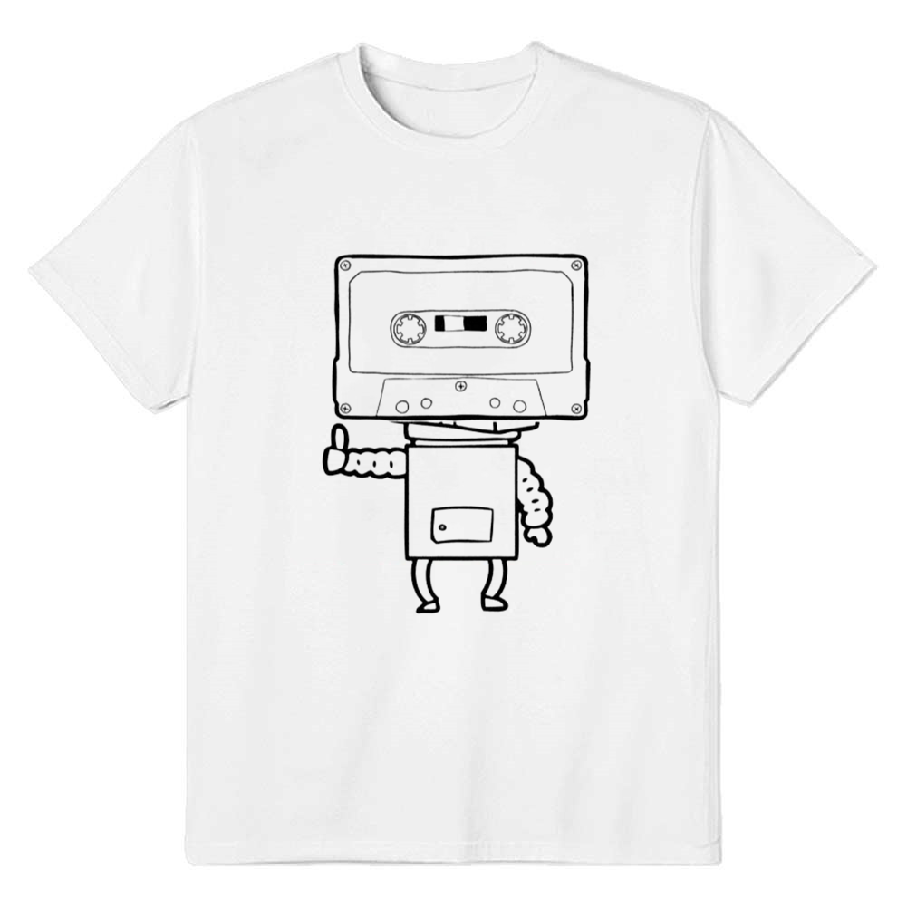Adult Unisex Music Festival White Roboter T-shirt Costume