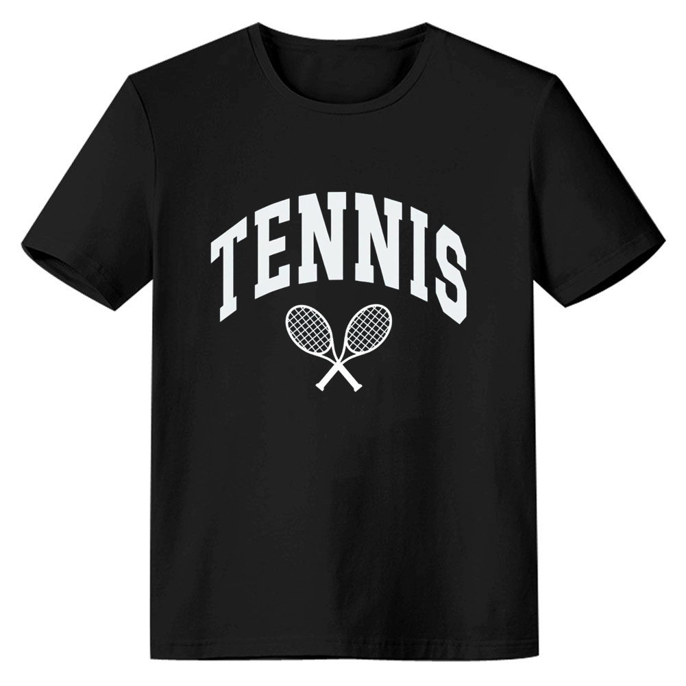 Adult Unisex Trendy Tennis Sport Lover Black T-shirt Costume