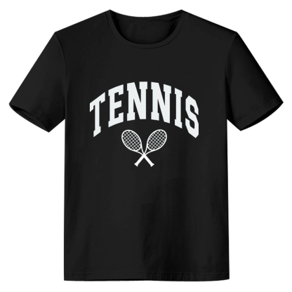 Adult Unisex Trendy Tennis Sport Lover Black T-shirt Costume