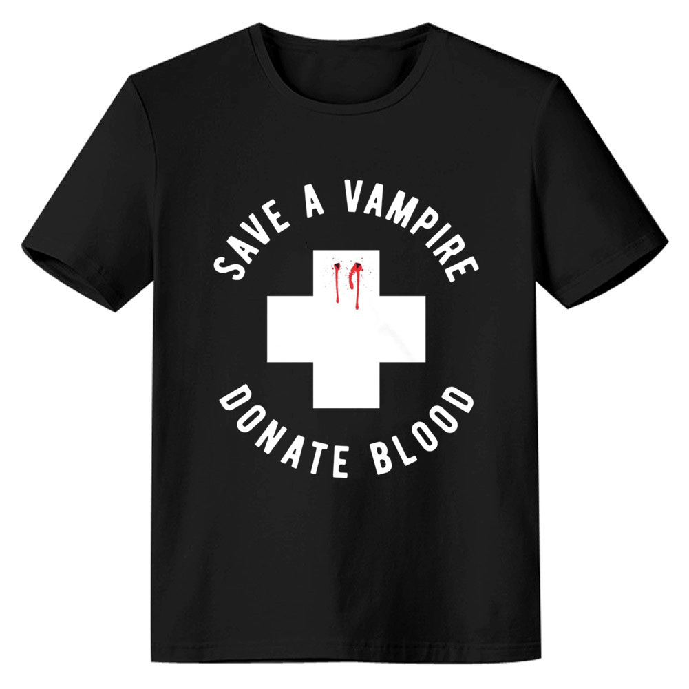 Adult Unisex Save A Vampire Halloween Black T-shirt Costume