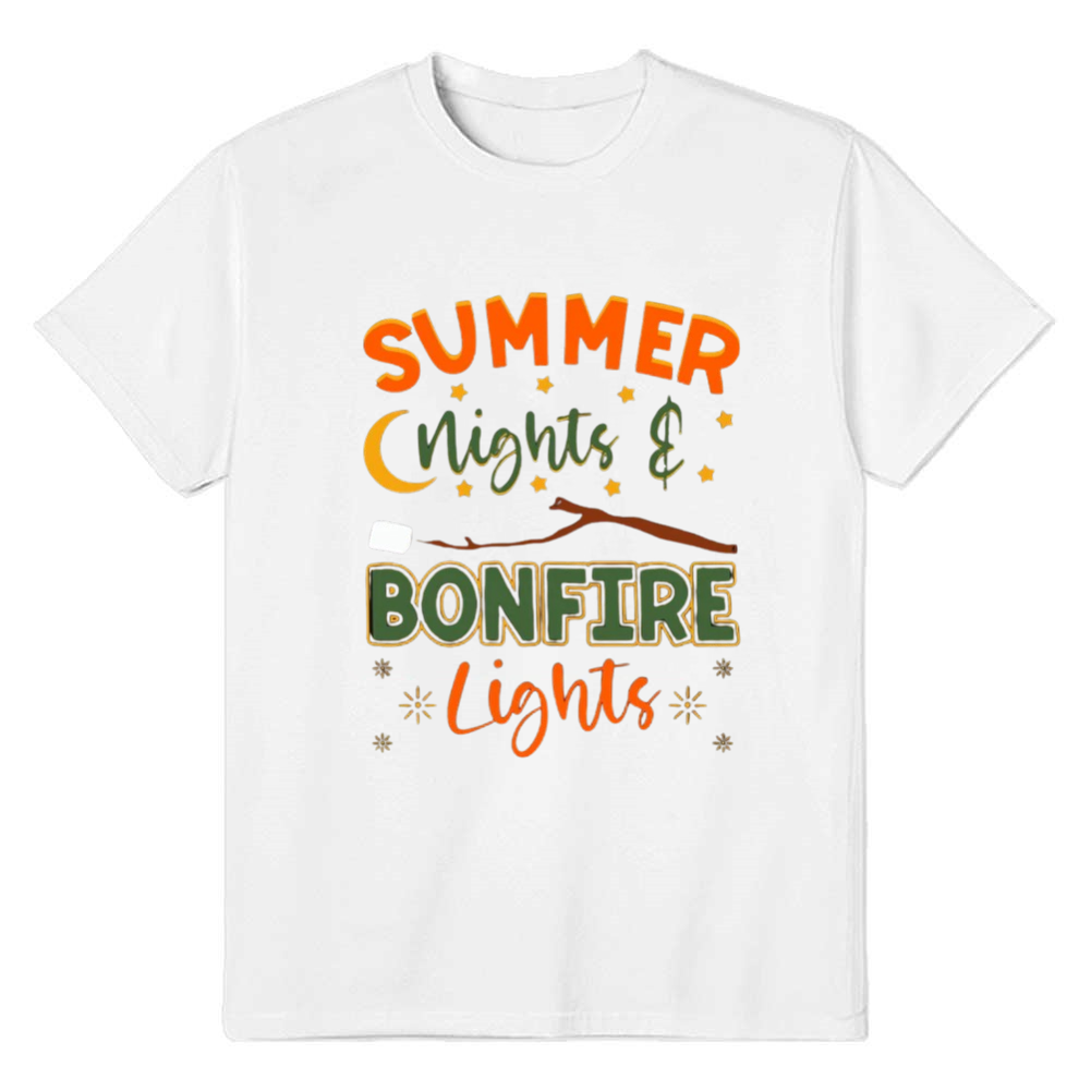 Adult Unisex Summer Nights Bonfire Night White T-shirt Costume
