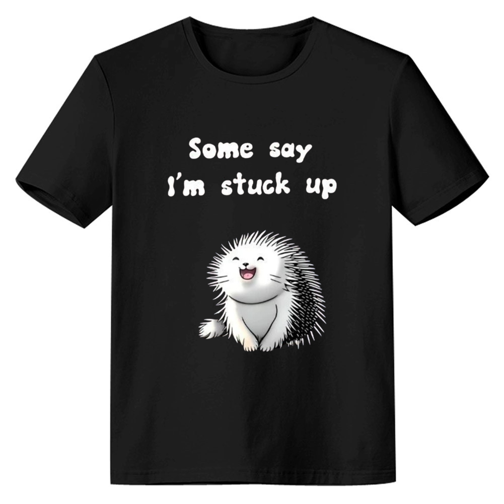 Adult Unisex Porcupine Funny Animals Lover Black T-shirt