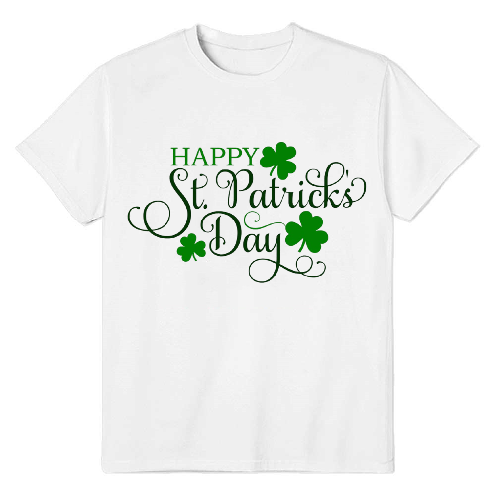 Adult Unisex St. Patrick's Day Luck Of The Irish White T-shirt