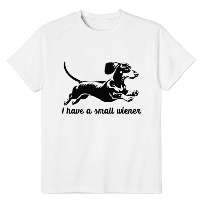 Small Wiener Dog Animals Lover Adult Unisex White T-shirt