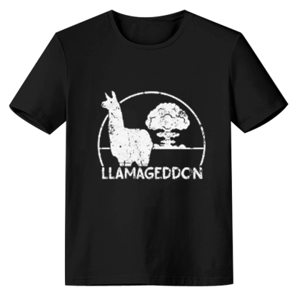 Adult Unisex Funny Alpaca Farm Animals Black T-shirt Costume