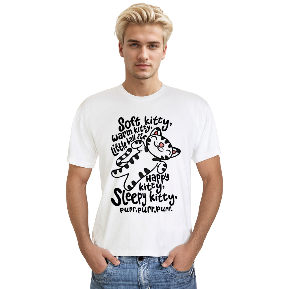 Adult Unisex Warm Cute Cat Pet Lover White T-shirt Costume