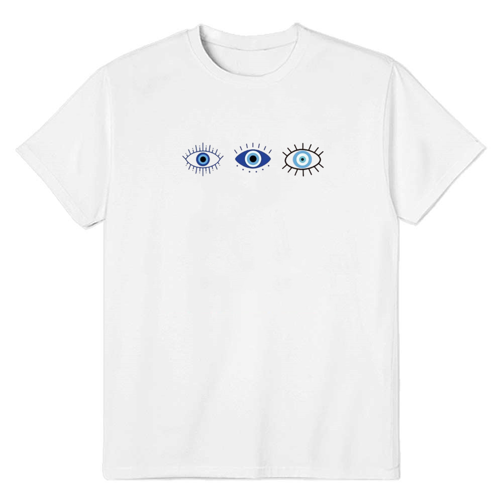 Adult Women Eye Pattern White T-shirt Costume