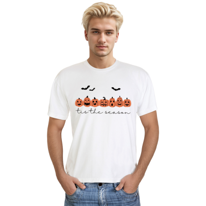 Adult Unisex Pumpkin Bat Halloween White T-shirt Costume