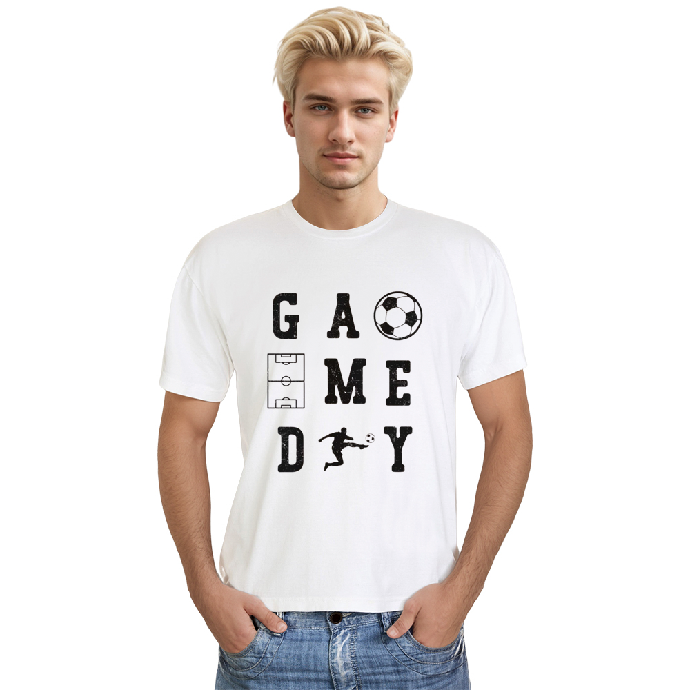 Adult Unisex Football Soccer Game Day Lover White T-shirt Costume