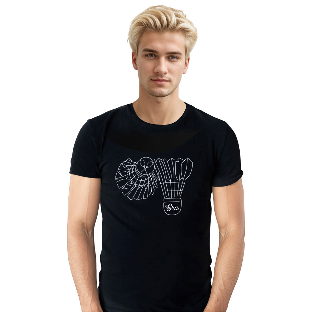 Adult Unisex Badminton Softstyle Black Sport T-shirt Costume