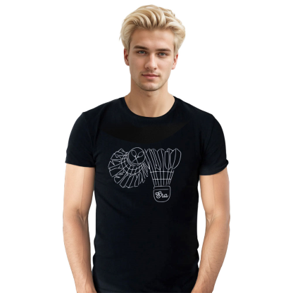 Adult Unisex Badminton Softstyle Black Sport T-shirt Costume