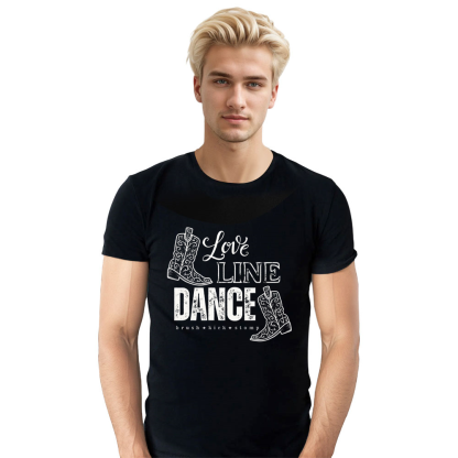 Adult Unisex Line Dance Cowgirl Boots Music Festival Black T-shirt Costume