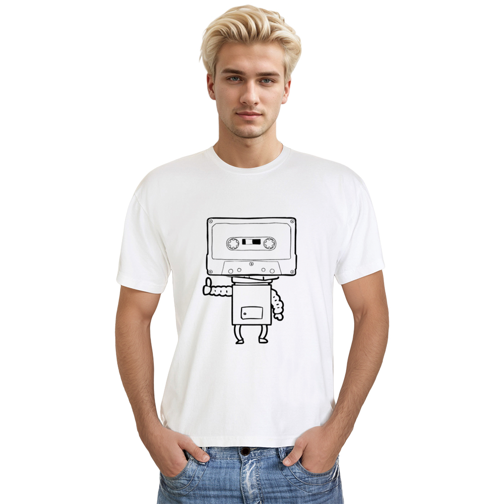 Adult Unisex Music Festival White Roboter T-shirt Costume