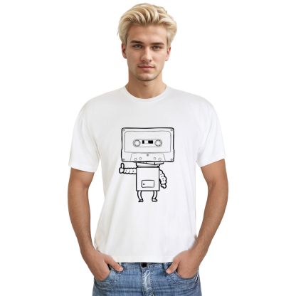 Adult Unisex Music Festival White Roboter T-shirt Costume