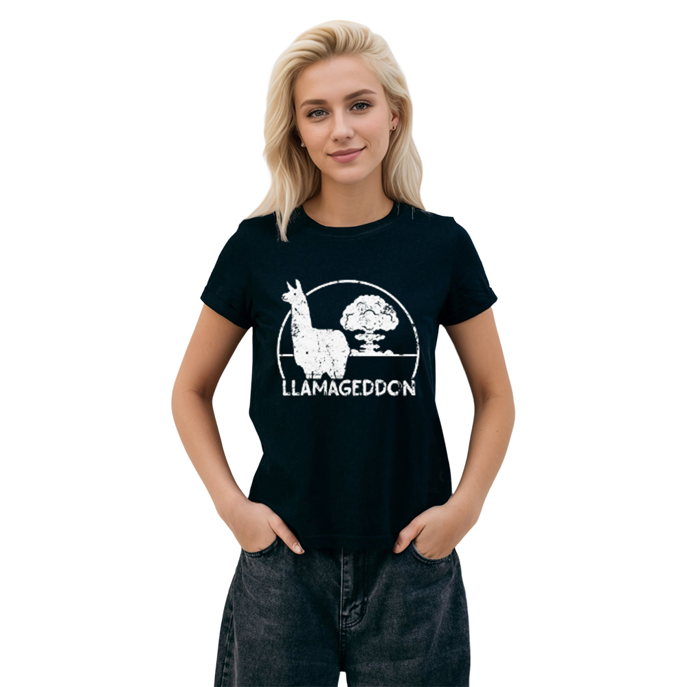 Adult Unisex Funny Alpaca Farm Animals Black T-shirt Costume